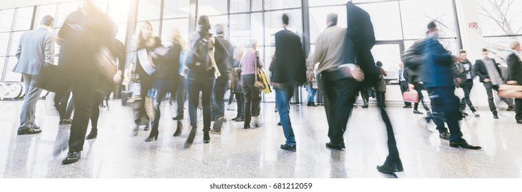 Anonymous Crowd Of Business People Walking