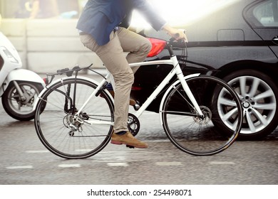 Anonymous person on bike - Shutterstock ID 254498071
