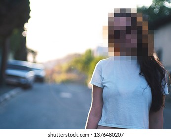 Anonymous Persons Face Pixelated, Censor Concept