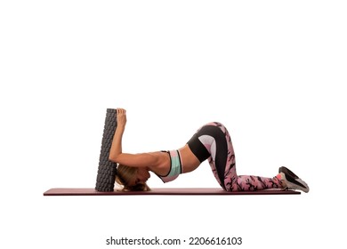 Anonymous Woman Doing Plank Exercise On Mat