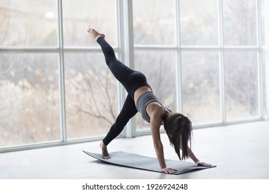 Anonymous Woman View Over Yoga Or Gym Mat During Push Up Move