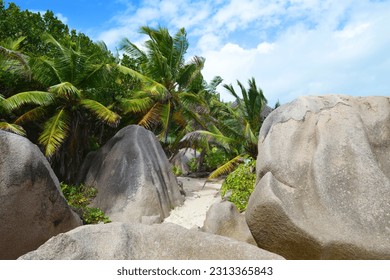 Anse Source d'Argent beach in the La Digue island, Indian Ocean, Seychelles.