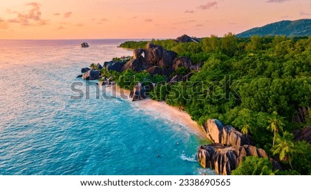 Anse Source d'Argent, La Digue Seychelles, tropical beach during a luxury vacation in Seychelles. Tropical beach Anse Source d'Argent, La Digue Seychelles