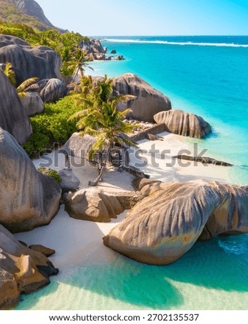 Anse Source D'Argent - the most beautiful beach of Seychelles. La Digue Island, Seychelles