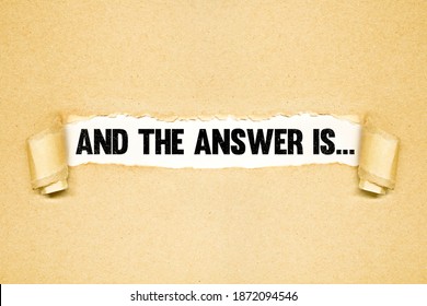 And the answer is, Torn paper revealing words, Idea for revealing the answer, quiz , excitement presentation for students - Shutterstock ID 1872094546