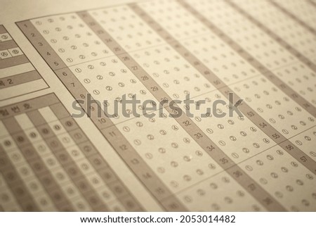 Answer sheet check card used for exams (The text is in Korean, and the meaning is the test number and subject)