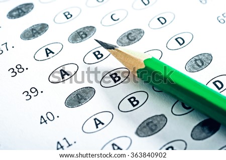 Answer sheet with pencil