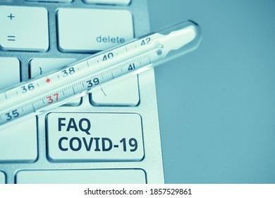 Answers And Questions Concept FAQ COVID-19 Symptoms.