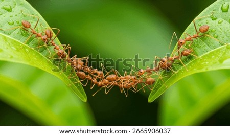 Ant action standing.Ant bridge unity team, Concept team work together
