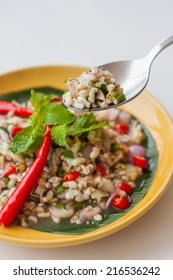 Ant Larva Spicy Salad, Thai Local Food