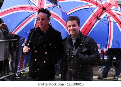 Ant McPartlin and Declan Donnelly arrives to judge the 'Britain's Got Talent' auditions at the Palladium, London. 20/01/2013 Picture by: Steve Vas