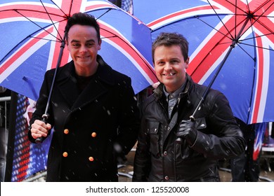 Ant McPartlin and Declan Donnelly arrives to judge the 'Britain's Got Talent' auditions at the Palladium, London. 20/01/2013 Picture by: Steve Vas
