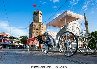 Antalya City Center And Phaeton Against Clock Tower 