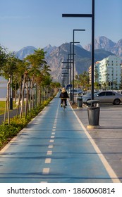 Antalya City Konyaalti Beach Bike Path In Turkey