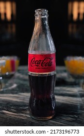 Antalya, Turkey - June 30, 2022: Coca Cola Zero Sugar In Glass Bottle