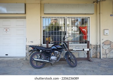 Antalya, Turkey - November 12, 2021: Parked Motorbike In Antalya Street.