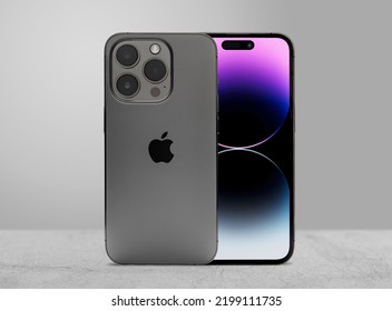 Antalya, Turkey - September 08, 2022: Newly Released Iphone 14 Pro Mockup Set With Back And Front Angles