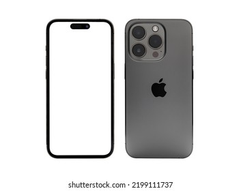 Antalya, Turkey - September 08, 2022: Newly Released Iphone 14 Pro Mockup Set With Back And Front Angles