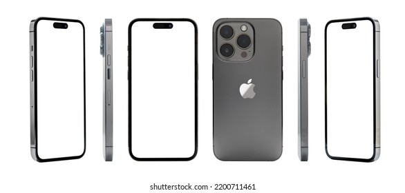 Antalya, Turkey - September 12, 2022: Newly Released IPhone 14 Pro Mockup Set With Different Angles