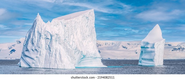 Antarctic iceberg landscape in Cierva Cove - a deep inlet on the west side of the Antarctic Peninsula, surrounded by rugged mountains and dramatic glacier fronts - Shutterstock ID 2194082511