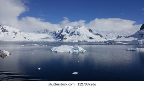 Antarctica Glacier On A Bright Sunny Day 