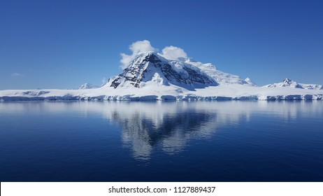 Antarctica Glacier On A Bright Sunny Day 