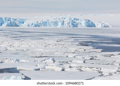 Antarctica Ice Field At Sunset