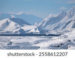 Antarctica view. Seascape and landscape of Antarctica. Glaciers and Southern Ocean.