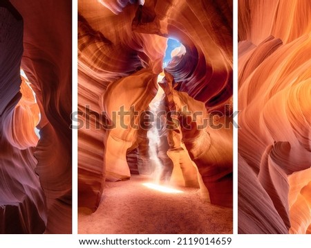 Antelope Canyon - abstract background and ghost into the light.