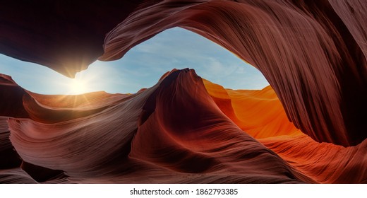 Antelope Canyon Arizona - abstract background. Travel and beauty concept.