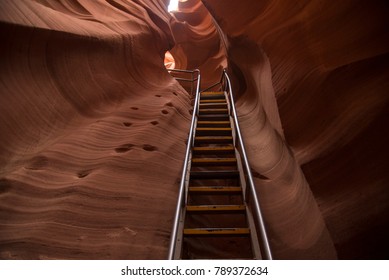 Antelope Canyon With  A Ladder