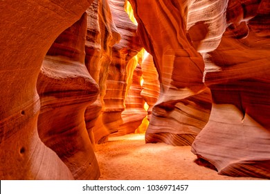 Antelope Canyon lights and rocks arizona usa - Shutterstock ID 1036971457