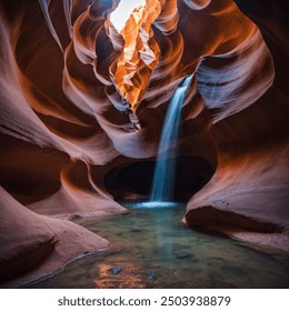 Antelope Canyon, located in northern Arizona, USA, is a stunning slot canyon renowned for its mesmerizing play of light and color. The canyon is divided into two sections. - Powered by Shutterstock