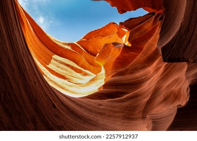 Antelope Canyon in a sunny day, Page, Arizona, USA - Shutterstock ID 2257912937