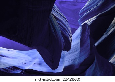 Antelope Slot Canyon In Arizona With A Purple Color Filter