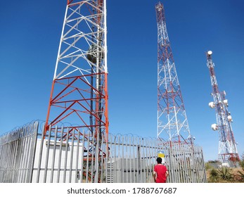Antenna tower of sharing tower provider for telecommunication operators in Africa (Tanzania)
