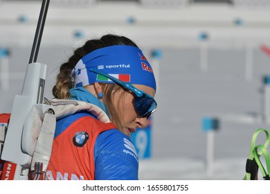 Anterselva (BZ), Italy, February 22 2020 Dorothea Wierer (ita) In Poligono During IBU World Cup Biathlon 2020 - Women Relay 4x6 Km Biathlon