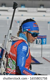 Anterselva (BZ), Italy, February 22 2020 Dorothea Wierer (ita) In Poligono During IBU World Cup Biathlon 2020 - Women Relay 4x6 Km Biathlon