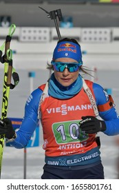 Anterselva (BZ), Italy, February 22 2020 Dorothea Wierer (ita) In Poligono During IBU World Cup Biathlon 2020 - Women Relay 4x6 Km Biathlon