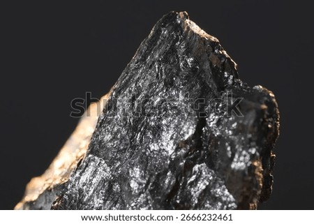 Anthracite coal, a sample of stone for laboratory research,