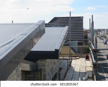 Anthracite Single Ply Roof Under Construction 