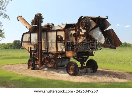 Anthropomorphic Rusty Farm Threshing Machine