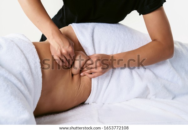 Massaged brunette teen