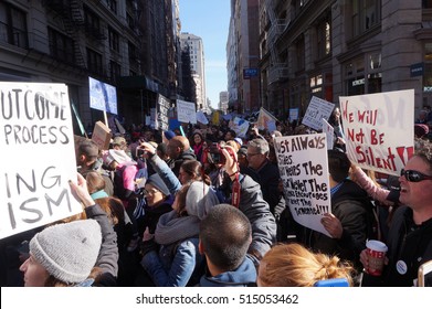 Anti Donald Trump Election Protest in Midtown Manhattan on Saturday November 12, 2016