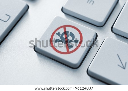 Anti piracy key on the keyboard. Toned Image.