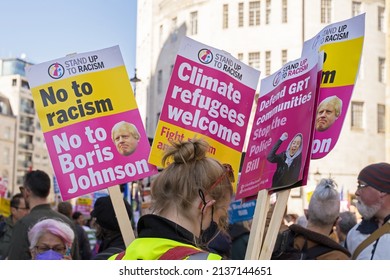 Anti Racism Protest On The Streets Of London. London - 19th March 2022