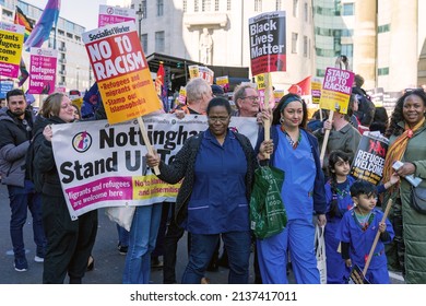 Anti Racism Protest On The Streets Of London. London - 19th March 2022