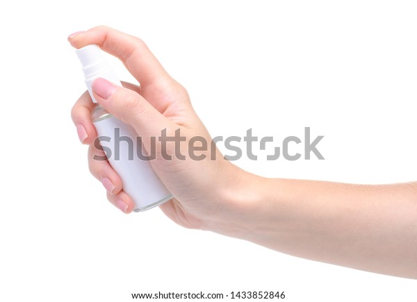 Antibacterial Spray Hands Antiseptic On White Stock Photo (Edit Now ...