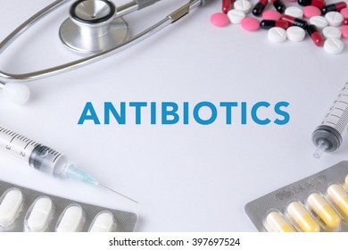 Antibiotics Concept Text On Background Medicaments Stock Photo ...