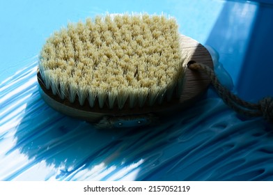 Anti-cellulite Brush For Dry Body Massage. Women's Organic Scin Care. Prevent Cellulite And Body Problem At Home. High Quality Photo